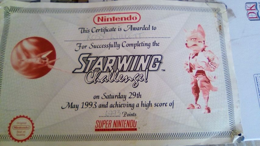 startwing Challenge certificate1